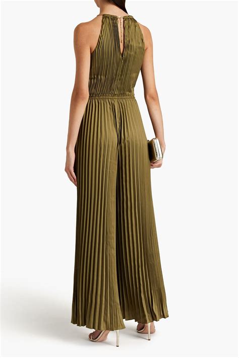 michael kors leo jumpsuit|michael kors pleated jumpsuit.